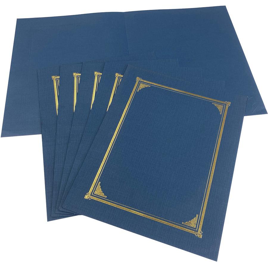 Geographics Classic Letter Recycled Presentation Cover - 8 1/2" x 11" - Card Stock, Linen - Navy Blue - 25 / Box. Picture 2