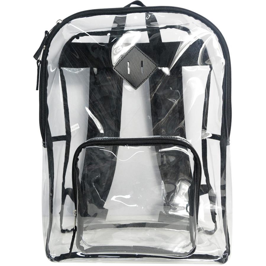 Sparco Carrying Case (Backpack) Multipurpose - Clear - Polyvinyl Chloride (PVC), 420D Oxford Body - Shoulder Strap, Handle - 17" Height x 12" Width x 5" Depth - 1 Each. Picture 4