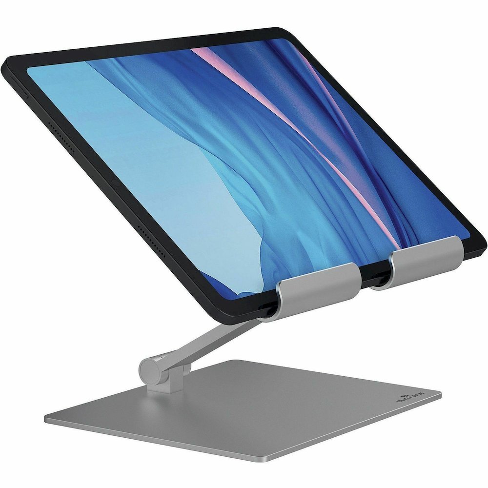 DURABLE Tablet Stand Rise - Up to 13" Screen Support - 2.20 lb Load Capacity - 8.07" Height x 6.69" Width x 5.39" Depth - Tabletop - Anodized Aluminium - Aluminum - Silver - For Smartphone, Tablet - F. Picture 4