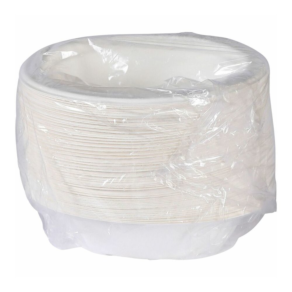 Eco-Products Vanguard 12 oz Sugarcane Bowls - Breakroom - Disposable - Microwave Safe - White - Sugarcane Fiber Body - 1000 / Carton. Picture 2