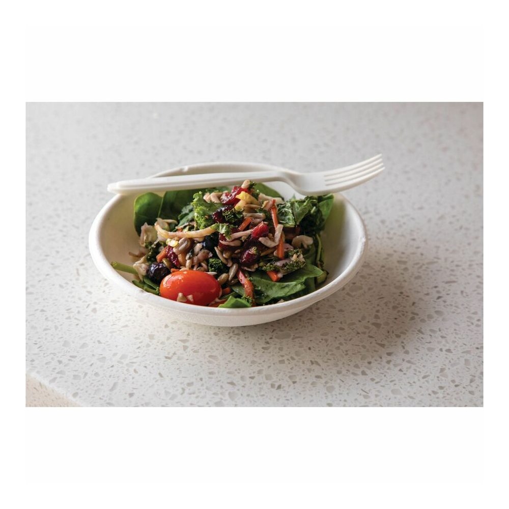Eco-Products Vanguard 12 oz Sugarcane Bowls - Breakroom - Disposable - Microwave Safe - White - Sugarcane Fiber Body - 1000 / Carton. Picture 4