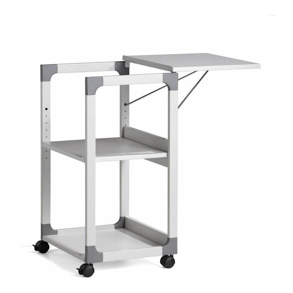 DURABLE System Overhead/Beamer Trolley - 3 x Shelf(ves) - 34.72" Height x 20" Width x 17.01" Depth - Metal, Steel, Resin, Fiberglass, Plastic - Gray - Rotate, Durable, Tilt, Adjustable Shelf, Sturdy. Picture 3