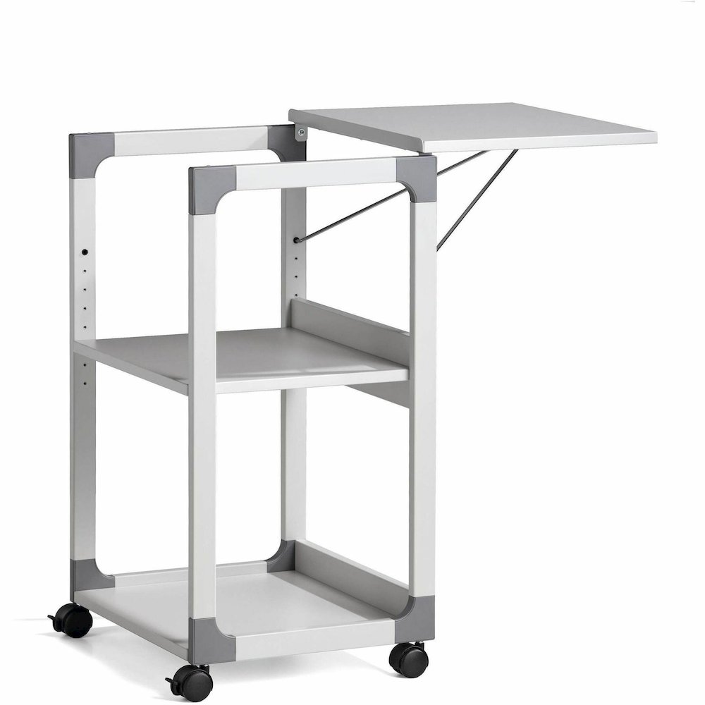 DURABLE System Overhead/Beamer Trolley - 3 x Shelf(ves) - 34.72" Height x 20" Width x 17.01" Depth - Metal, Steel, Resin, Fiberglass, Plastic - Gray - Rotate, Durable, Tilt, Adjustable Shelf, Sturdy. Picture 4