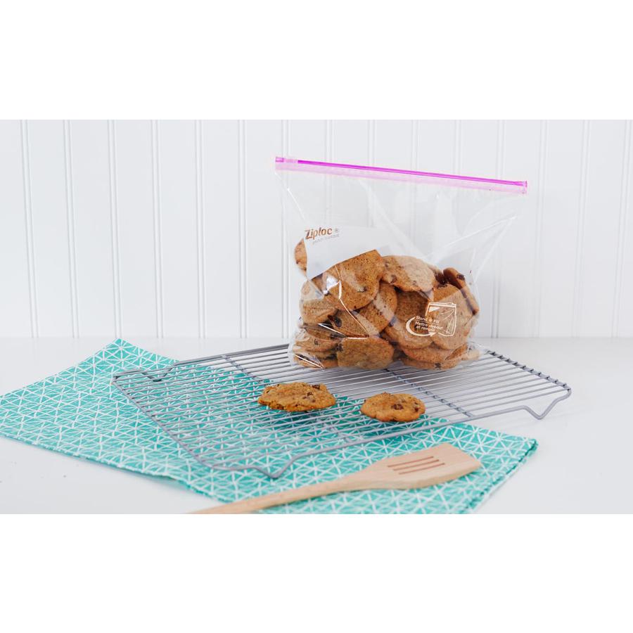 Ziploc&reg; Gallon Storage Slider Bags - Large Size - 10.56" Width x 2.63" Length x 9.50" Depth - Sliding Closure - Blue - 1Each - 68 Per Box - Food, Supplies. Picture 4