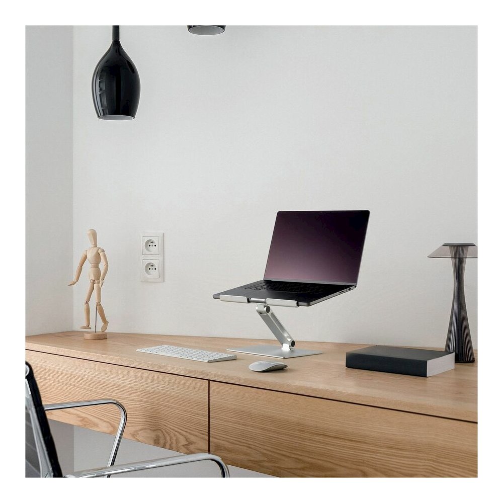 DURABLE Laptop Stand Rise - Up to 17" Screen Support - 11.02 lb Load Capacity - 12.60" Height x 9.06" Width x 11.02" Depth - Desktop, Tabletop - Aluminum - Silver - For Notebook, Monitor, Tablet - Fol. Picture 7