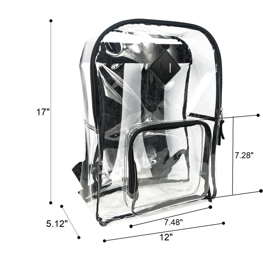 Sparco Carrying Case (Backpack) Multipurpose - Clear - Polyvinyl Chloride (PVC), 420D Oxford Body - Shoulder Strap, Handle - 17" Height x 12" Width x 5" Depth - 1 Each. Picture 10