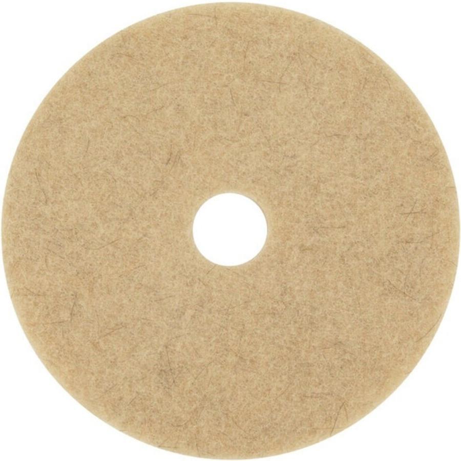 3M Natural Blend Tan Pad 3500 - Round27" Diameter x 1" Thickness - Floor, Burnishing - Hard, Linoleum, Sheet Vinyl, Vinyl Composition Tile (VCT), Marble, Terrazzo, Concrete Floor - 3000 rpm Maximum Sp. Picture 2