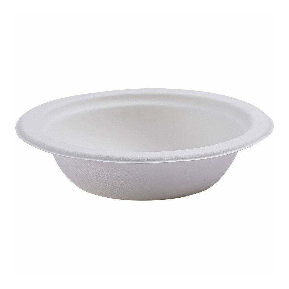Eco-Products Vanguard 12 oz Sugarcane Bowls - Breakroom - Disposable - Microwave Safe - White - Sugarcane Fiber Body - 1000 / Carton. Picture 8