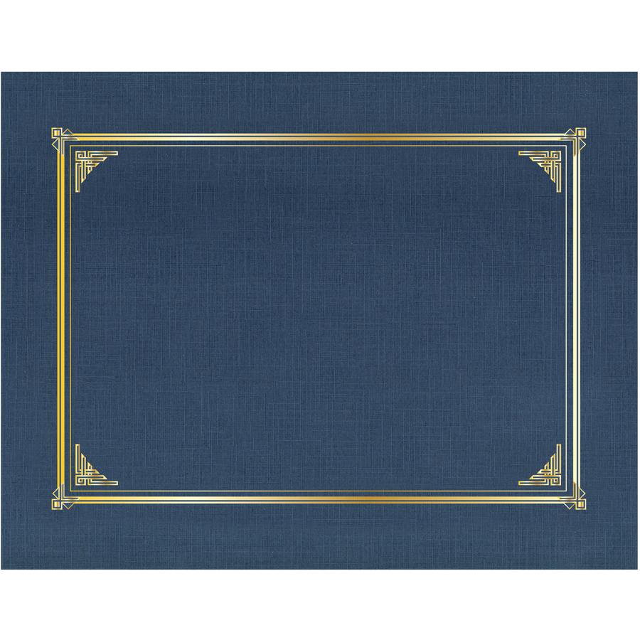 Geographics Classic Letter Recycled Presentation Cover - 8 1/2" x 11" - Card Stock, Linen - Navy Blue - 25 / Box. Picture 3