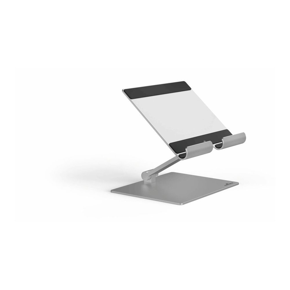 DURABLE Tablet Stand Rise - Up to 13" Screen Support - 2.20 lb Load Capacity - 8.07" Height x 6.69" Width x 5.39" Depth - Tabletop - Anodized Aluminium - Aluminum - Silver - For Smartphone, Tablet - F. Picture 8