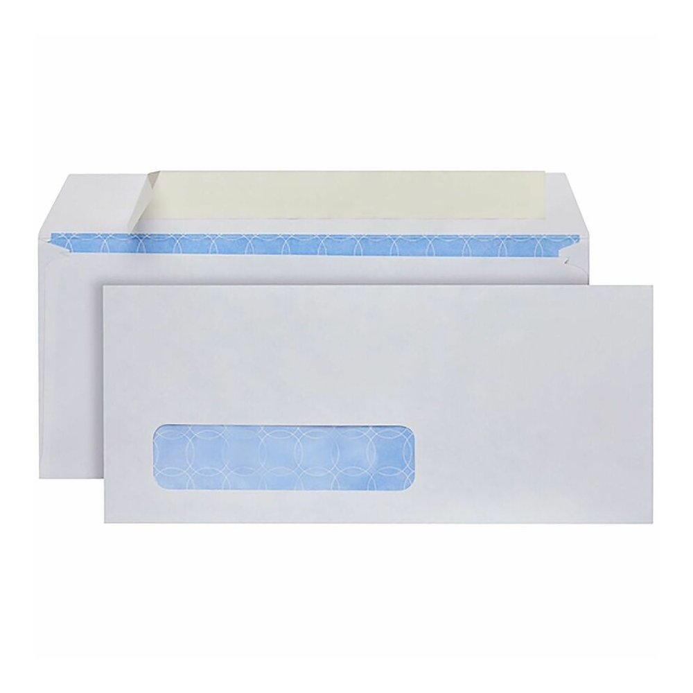 Quality Park No. 10 Single Window Security Tint Treated Business Envelopes - Business - #10 - 4 1/8" Width x 9 1/2" Length - 24 lb - Flap - White - 1 Box. Picture 3