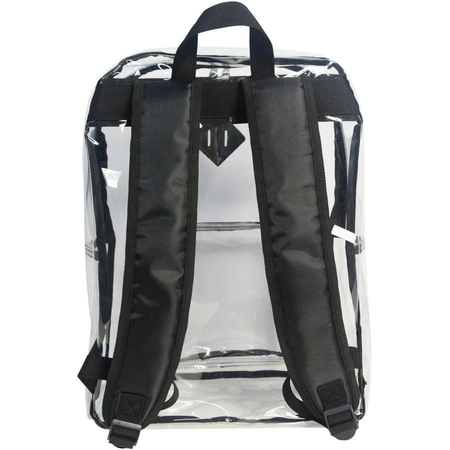 Sparco Carrying Case (Backpack) Multipurpose - Clear - Polyvinyl Chloride (PVC), 420D Oxford Body - Shoulder Strap, Handle - 17" Height x 12" Width x 5" Depth - 1 Each. Picture 6