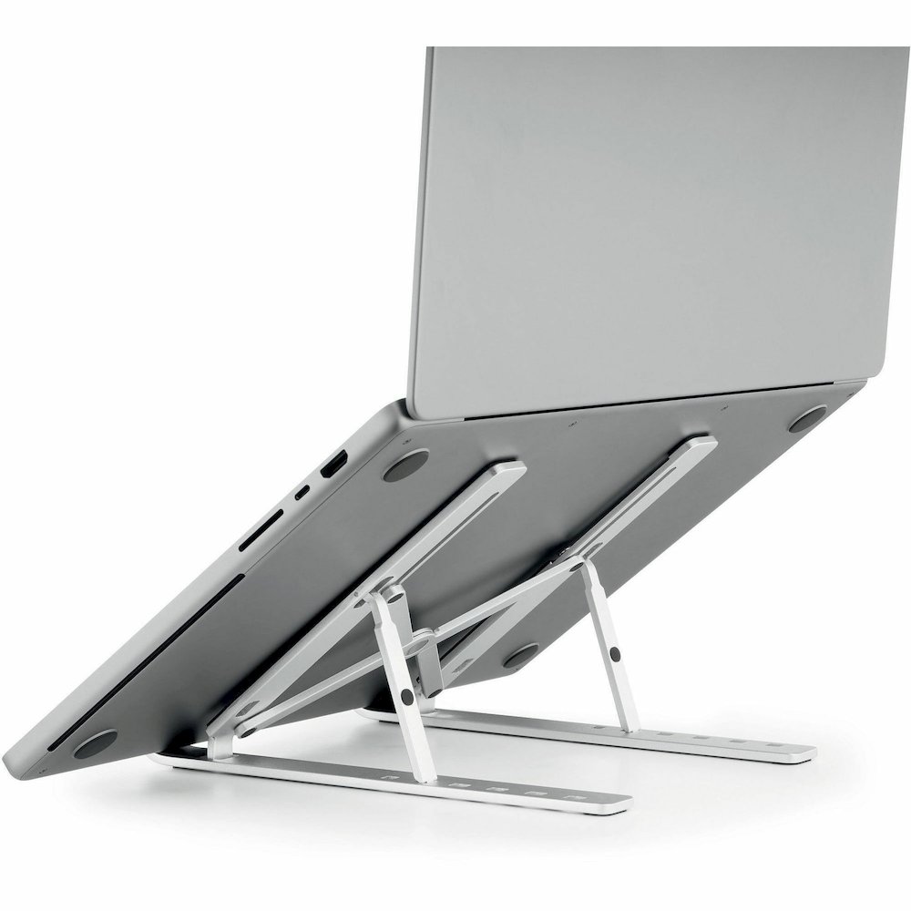 DURABLE Laptop Stand Fold - Upto 15" Screen Size Notebook Support - Aluminum - Silver. Picture 9
