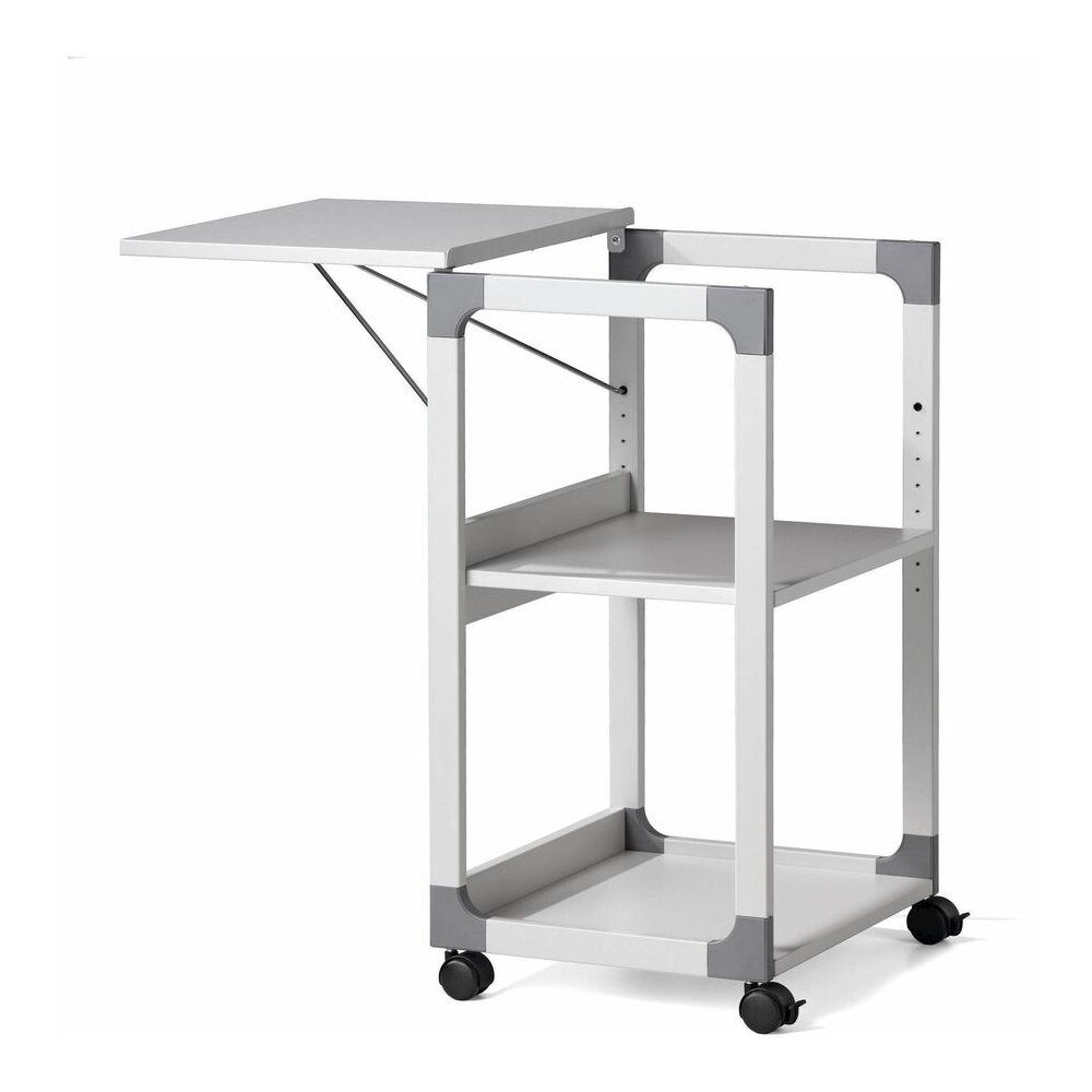 DURABLE System Overhead/Beamer Trolley - 3 x Shelf(ves) - 34.72" Height x 20" Width x 17.01" Depth - Metal, Steel, Resin, Fiberglass, Plastic - Gray - Rotate, Durable, Tilt, Adjustable Shelf, Sturdy. Picture 6