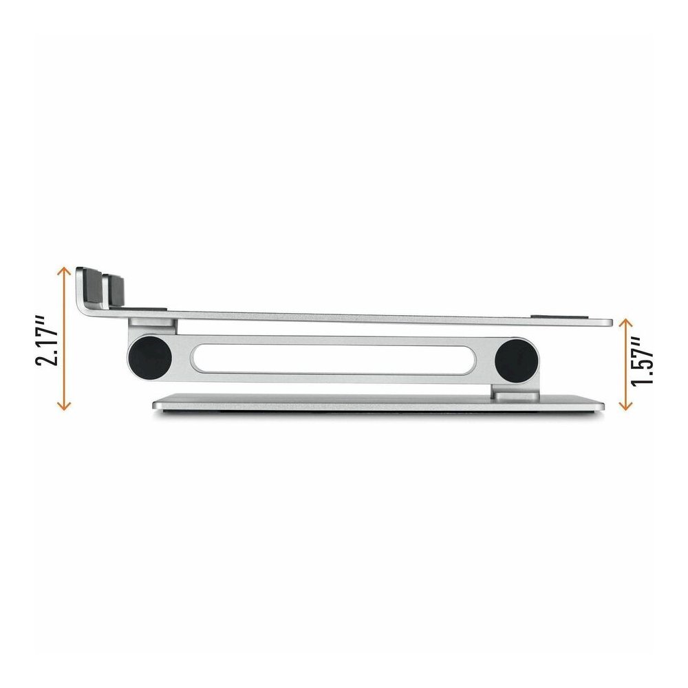 DURABLE Laptop Stand Rise - Up to 17" Screen Support - 11.02 lb Load Capacity - 12.60" Height x 9.06" Width x 11.02" Depth - Desktop, Tabletop - Aluminum - Silver - For Notebook, Monitor, Tablet - Fol. Picture 10
