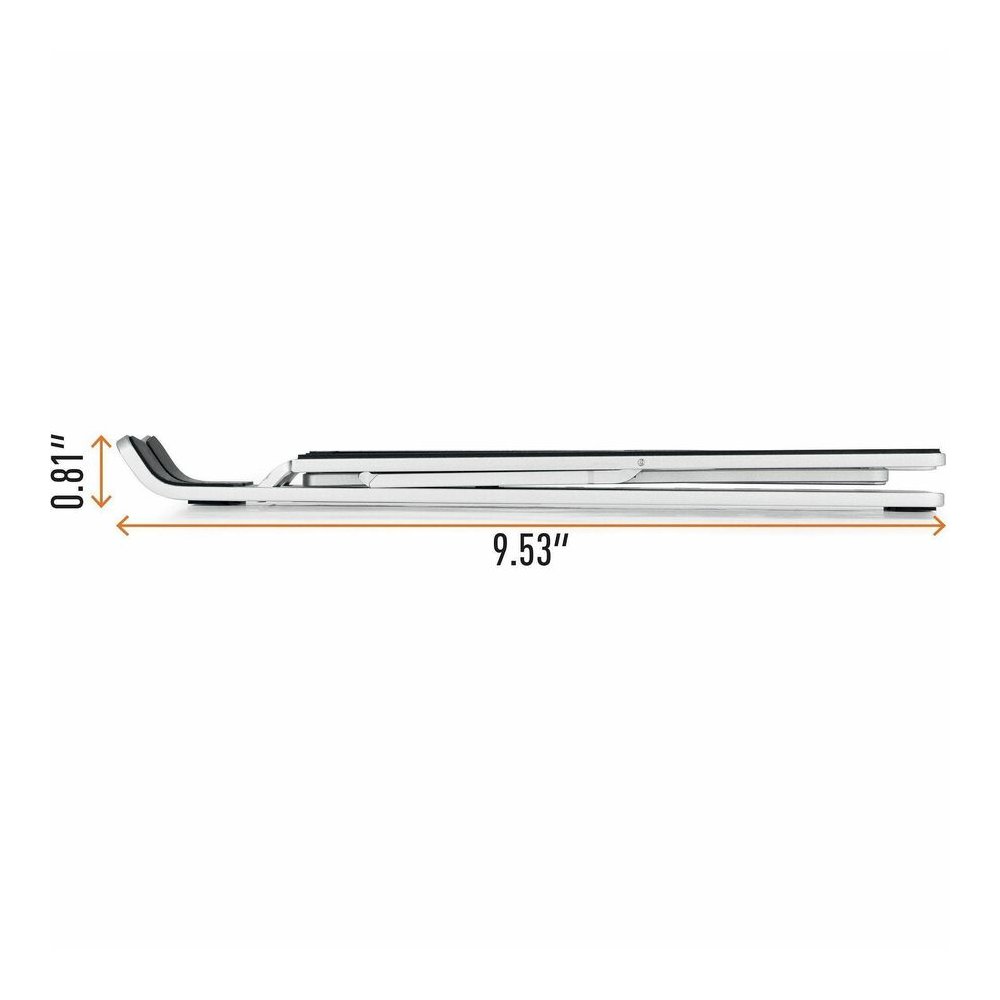 DURABLE Laptop Stand Fold - Upto 15" Screen Size Notebook Support - Aluminum - Silver. Picture 10