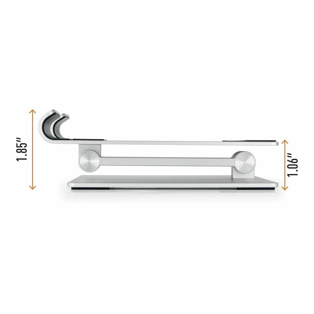 DURABLE Tablet Stand Rise - Up to 13" Screen Support - 2.20 lb Load Capacity - 8.07" Height x 6.69" Width x 5.39" Depth - Tabletop - Anodized Aluminium - Aluminum - Silver - For Smartphone, Tablet - F. Picture 11