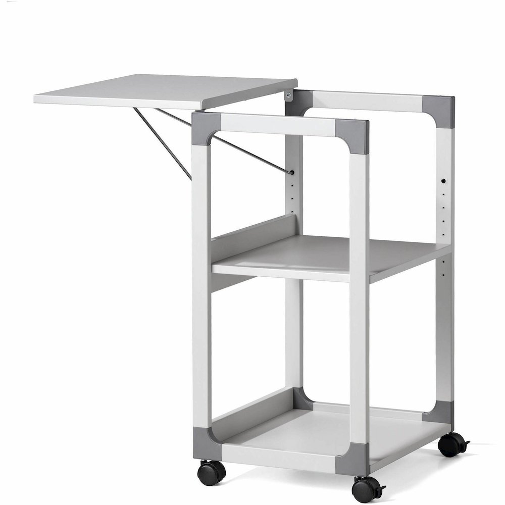 DURABLE System Overhead/Beamer Trolley - 3 x Shelf(ves) - 34.72" Height x 20" Width x 17.01" Depth - Metal, Steel, Resin, Fiberglass, Plastic - Gray - Rotate, Durable, Tilt, Adjustable Shelf, Sturdy. Picture 7