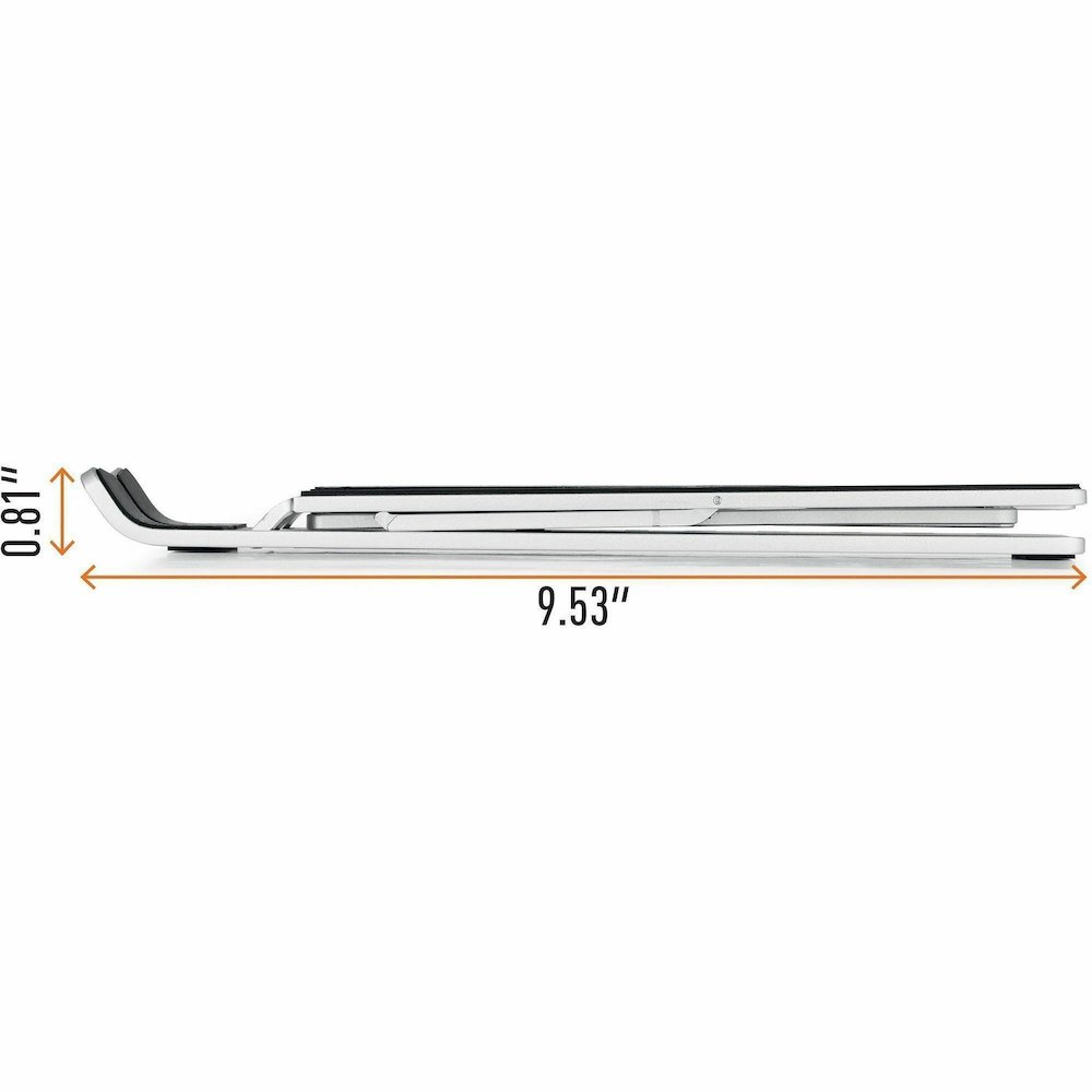 DURABLE Laptop Stand Fold - Upto 15" Screen Size Notebook Support - Aluminum - Silver. Picture 11