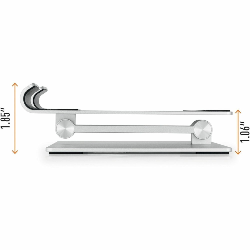 DURABLE Tablet Stand Rise - Up to 13" Screen Support - 2.20 lb Load Capacity - 8.07" Height x 6.69" Width x 5.39" Depth - Tabletop - Anodized Aluminium - Aluminum - Silver - For Smartphone, Tablet - F. Picture 12