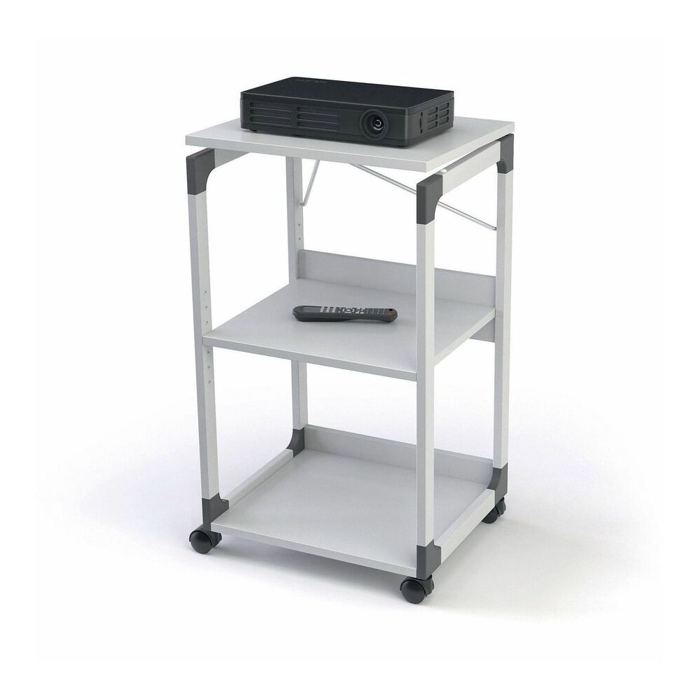 DURABLE System Overhead/Beamer Trolley - 3 x Shelf(ves) - 34.72" Height x 20" Width x 17.01" Depth - Metal, Steel, Resin, Fiberglass, Plastic - Gray - Rotate, Durable, Tilt, Adjustable Shelf, Sturdy. Picture 8