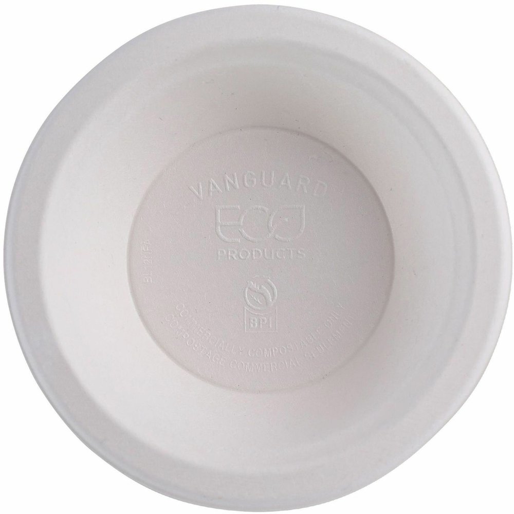Eco-Products Vanguard 12 oz Sugarcane Bowls - Breakroom - Disposable - Microwave Safe - White - Sugarcane Fiber Body - 1000 / Carton. Picture 13