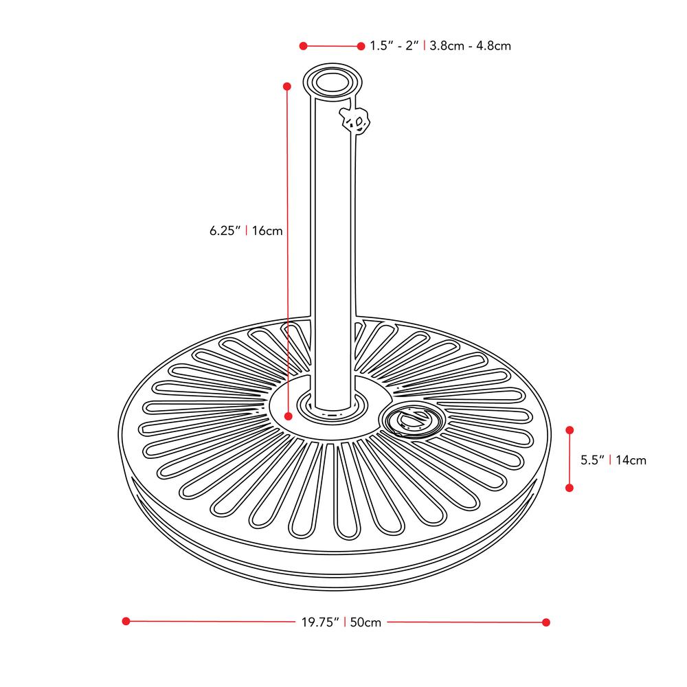 10ft UV and Wind Resistant Tilting Warm White Patio Umbrella and Base. Picture 6