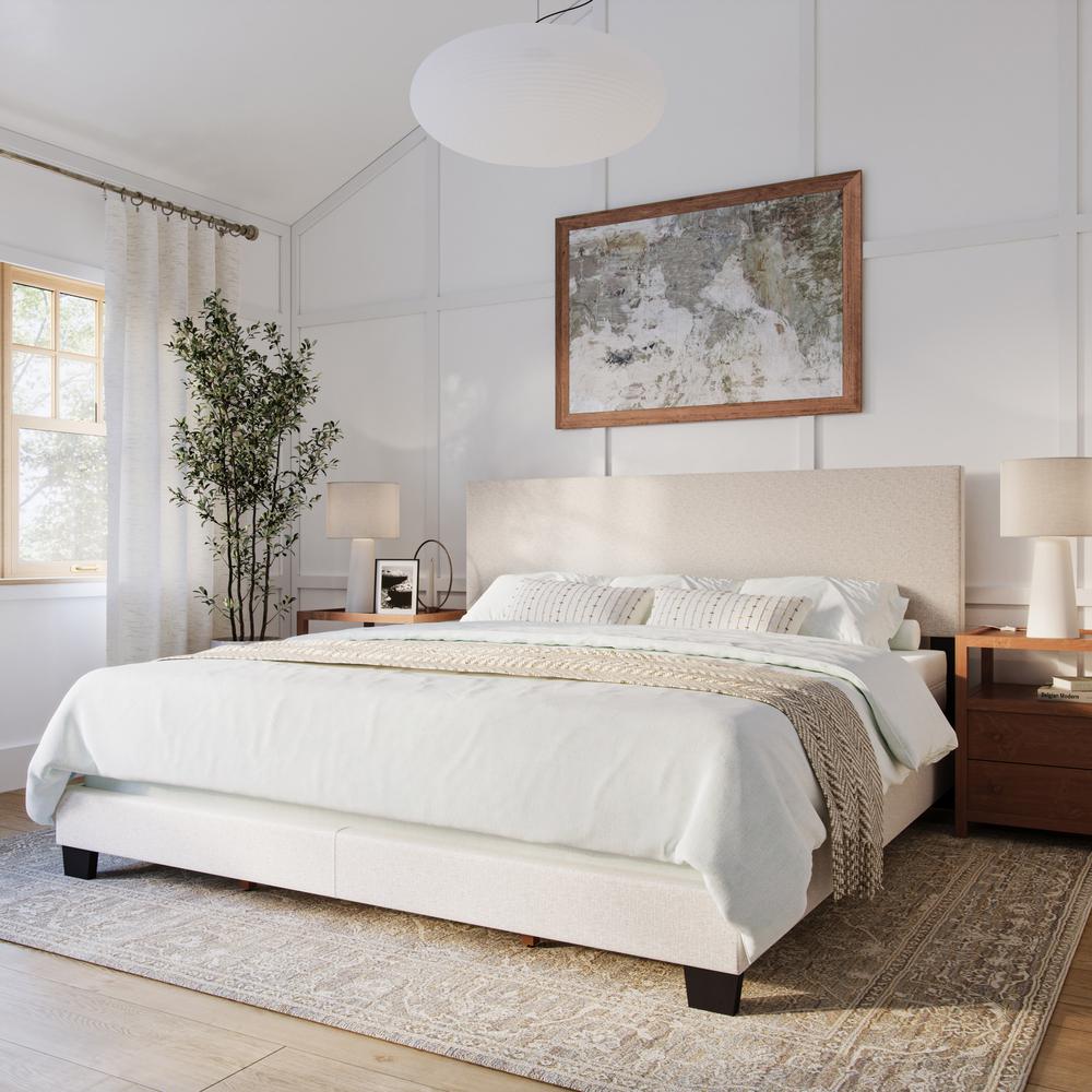 Luna Low Profile Upholstered Elegant Minimalist King Bed Frame. Picture 2