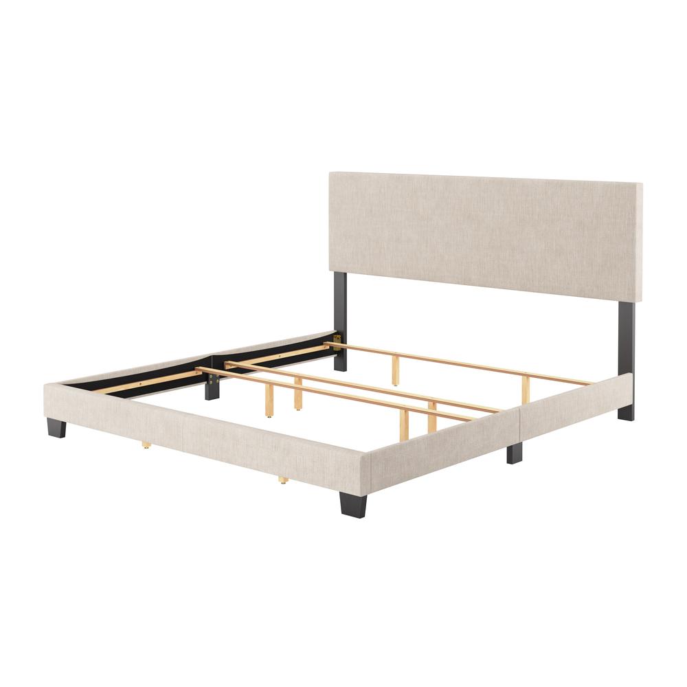 Luna Low Profile Upholstered Elegant Minimalist King Bed Frame. Picture 4