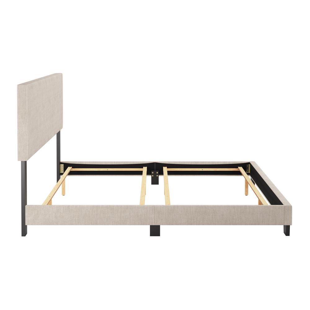 Luna Low Profile Upholstered Elegant Minimalist King Bed Frame. Picture 6