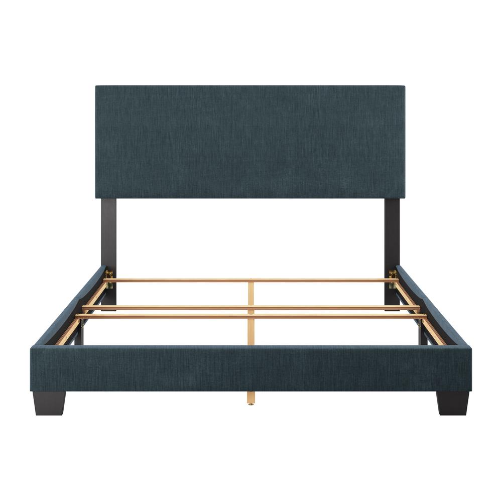 Luna Low Profile Upholstered Elegant Minimalist Queen Bed Frame. Picture 1