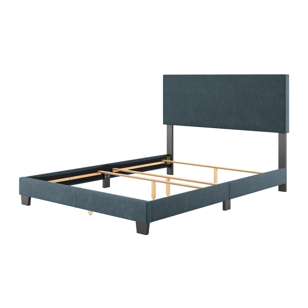 Luna Low Profile Upholstered Elegant Minimalist Queen Bed Frame. Picture 4