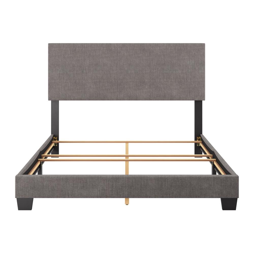 Luna Low Profile Upholstered Elegant Minimalist Queen Bed Frame. Picture 1