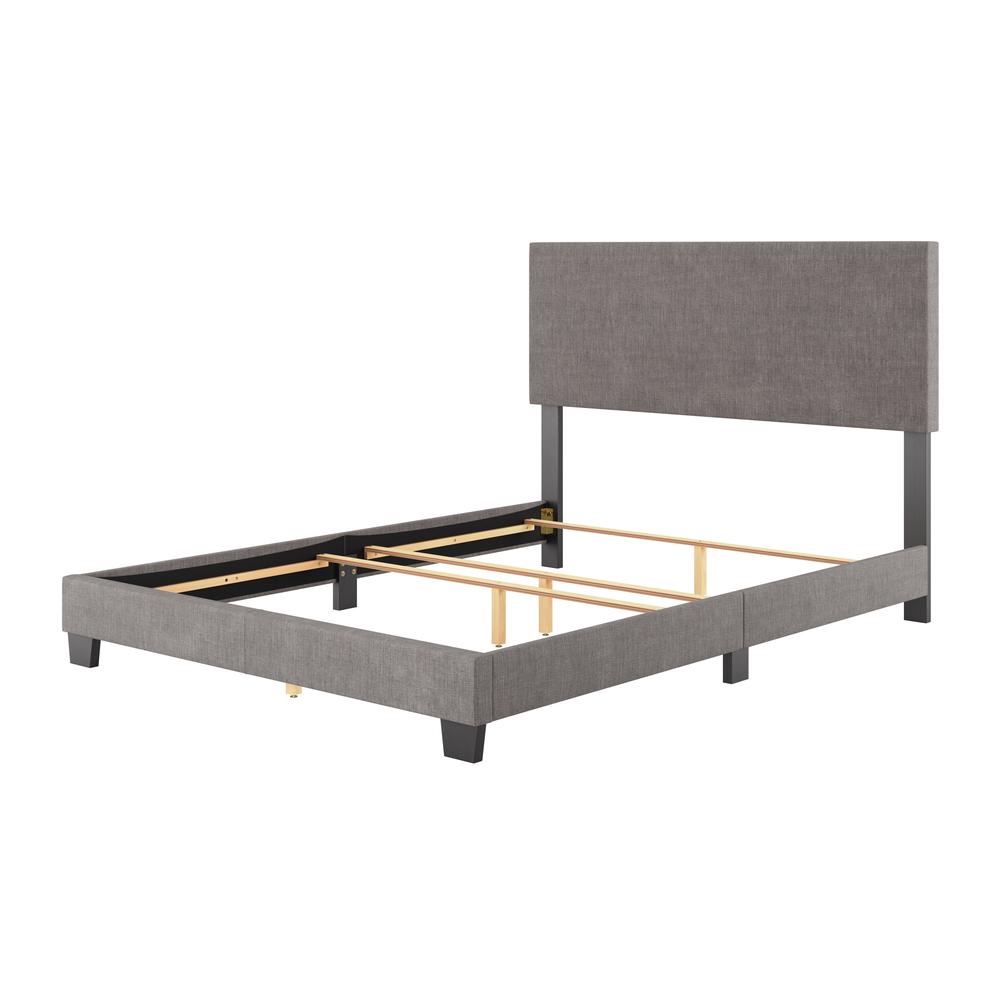 Luna Low Profile Upholstered Elegant Minimalist Queen Bed Frame. Picture 4
