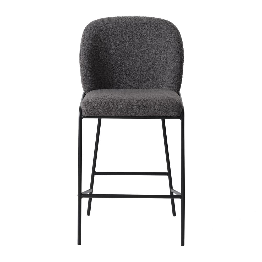 Avery Boucle Curved Back Modern Counter Height Bar Stool. Picture 1
