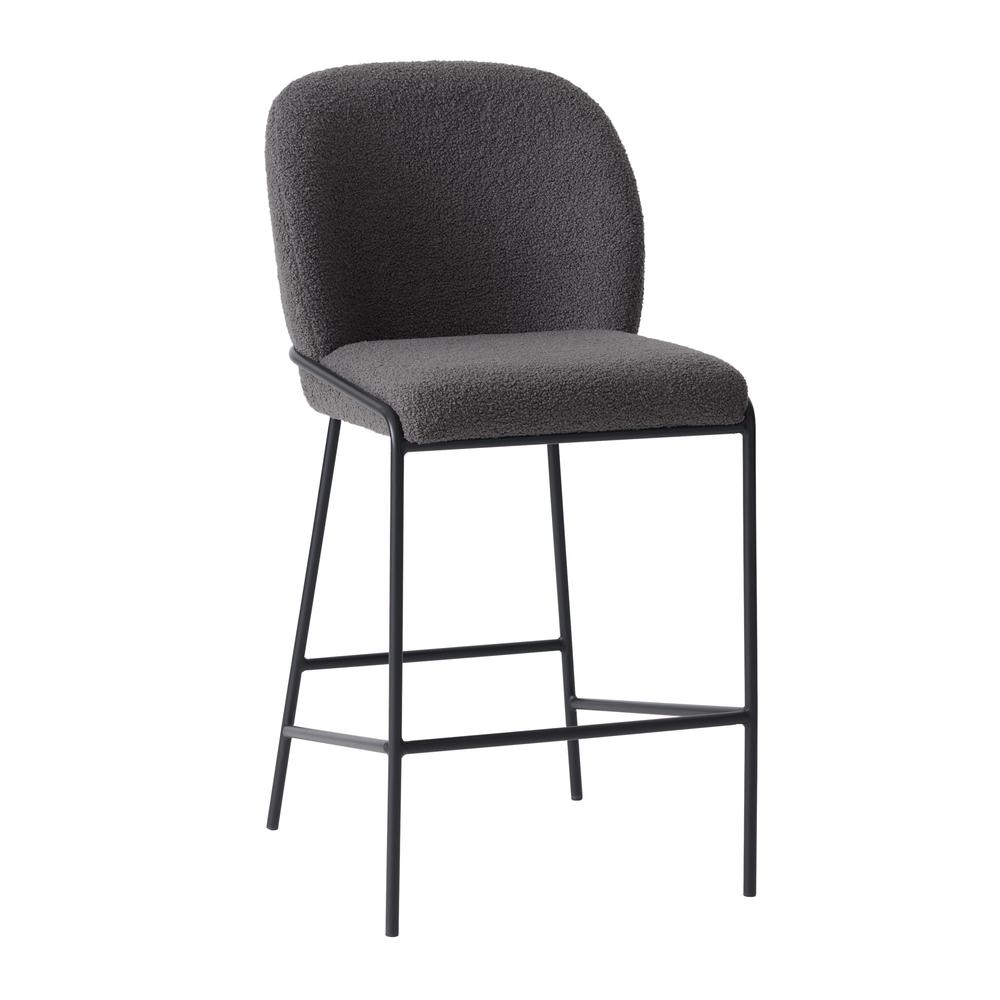 Avery Boucle Curved Back Modern Counter Height Bar Stool. Picture 5
