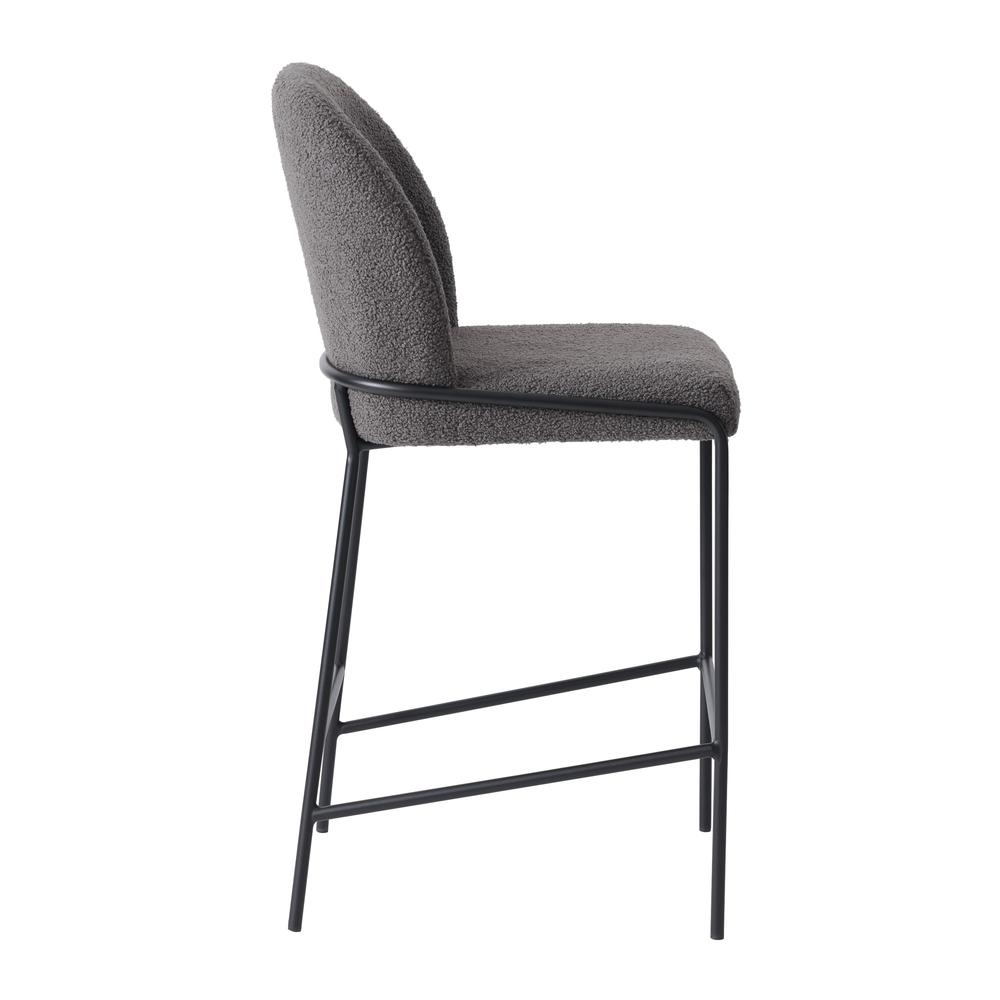 Avery Boucle Curved Back Modern Counter Height Bar Stool. Picture 6