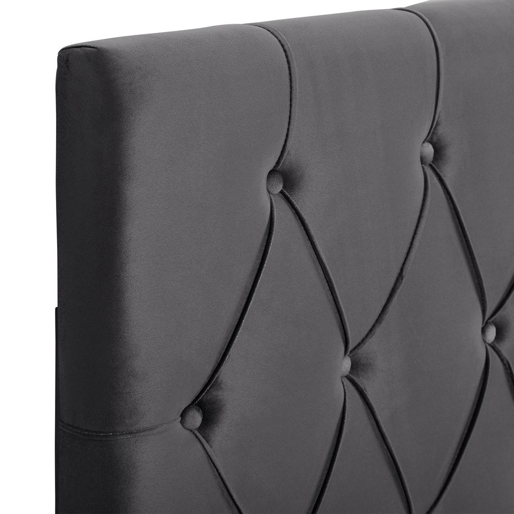 CorLiving Catalina Velvet Headboard, Twin/Single Dark Grey. Picture 7