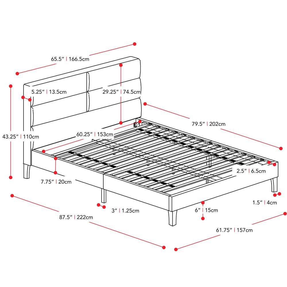 BRH-204-Q Bellevue Upholstered Bed, Queen. Picture 4