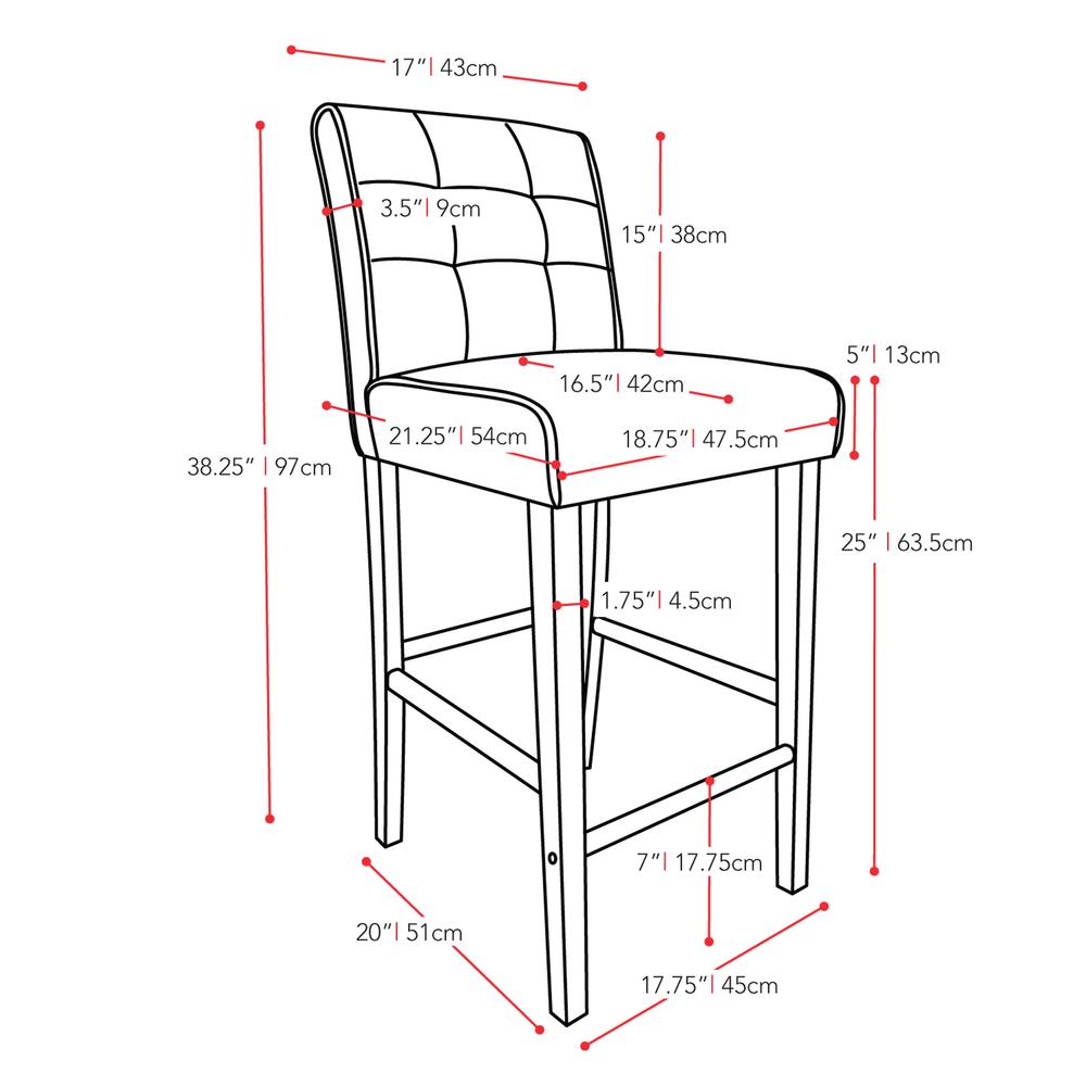 Antonio Counter Height Barstool in Grey Tweed Fabric. Picture 4