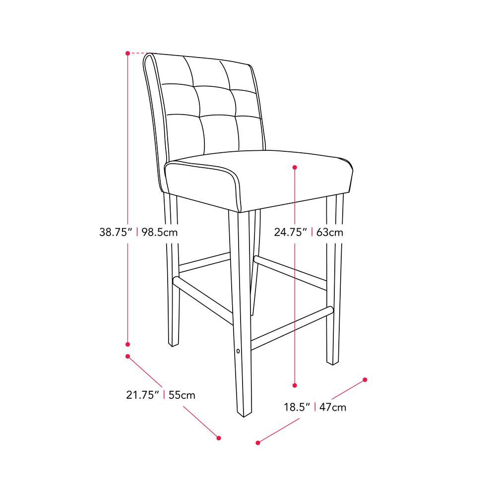 CorLiving Leila PU Counter Height Barstool Graphite Black. Picture 8