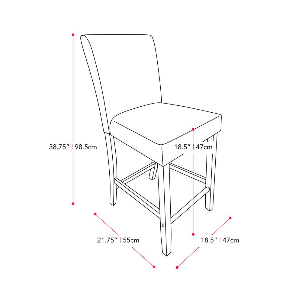 CorLiving Laura Fabric Counter Height Barstool Dark Grey. Picture 11