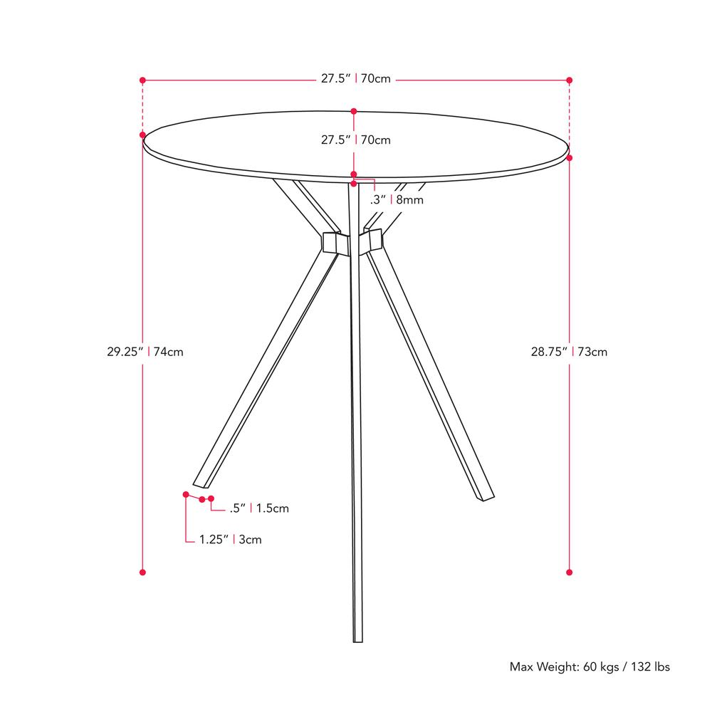 CorLiving Lennox Glass Top Trestle Bistro Table. Picture 4