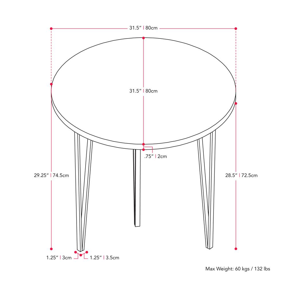 CorLiving Lennox Iron Leg Dining Table. Picture 4
