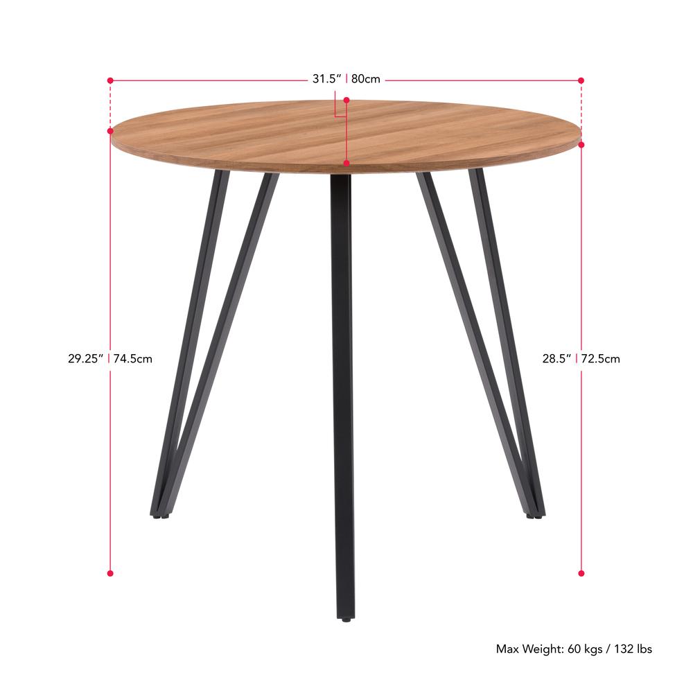 CorLiving Lennox Iron Leg Dining Table. Picture 5