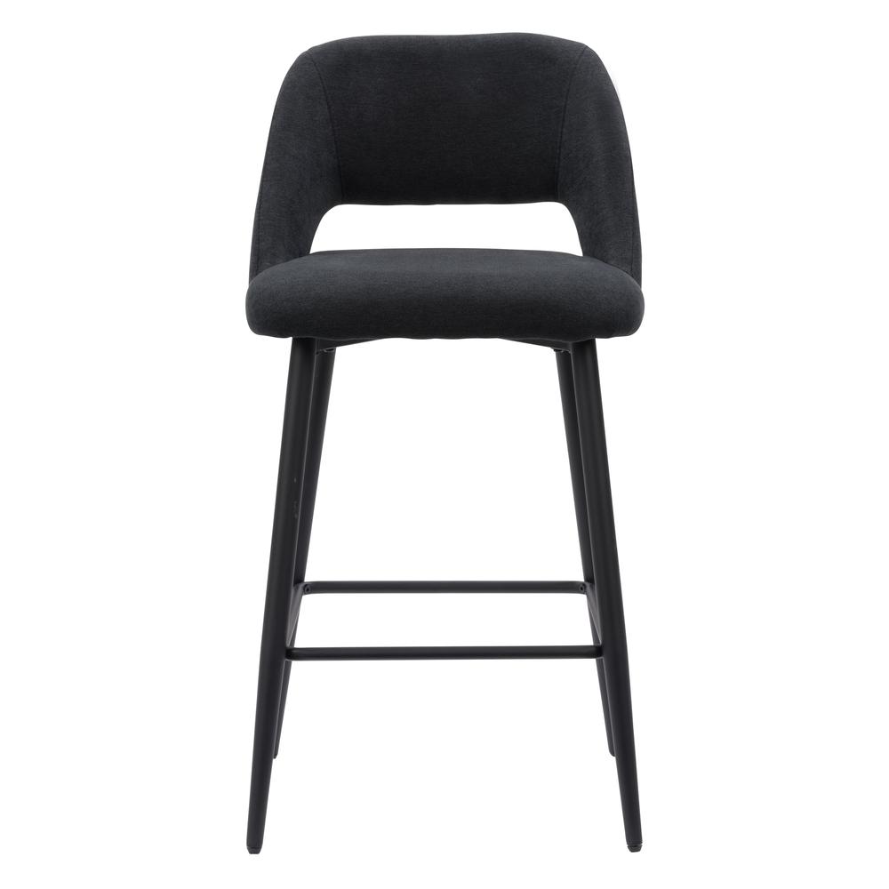 CorLiving Blakeley Velvet Barstool Black. Picture 2