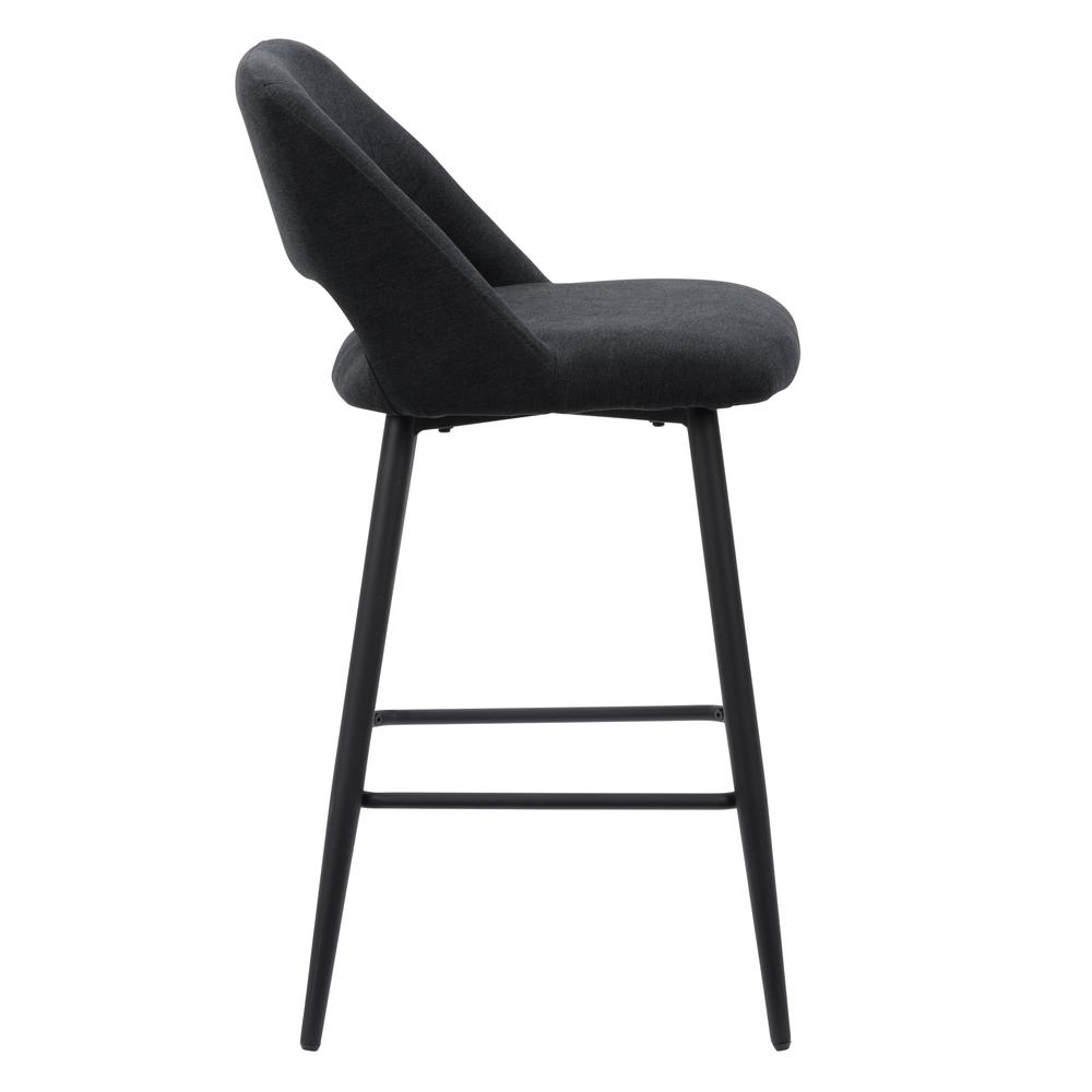 CorLiving Blakeley Velvet Barstool Black. Picture 3
