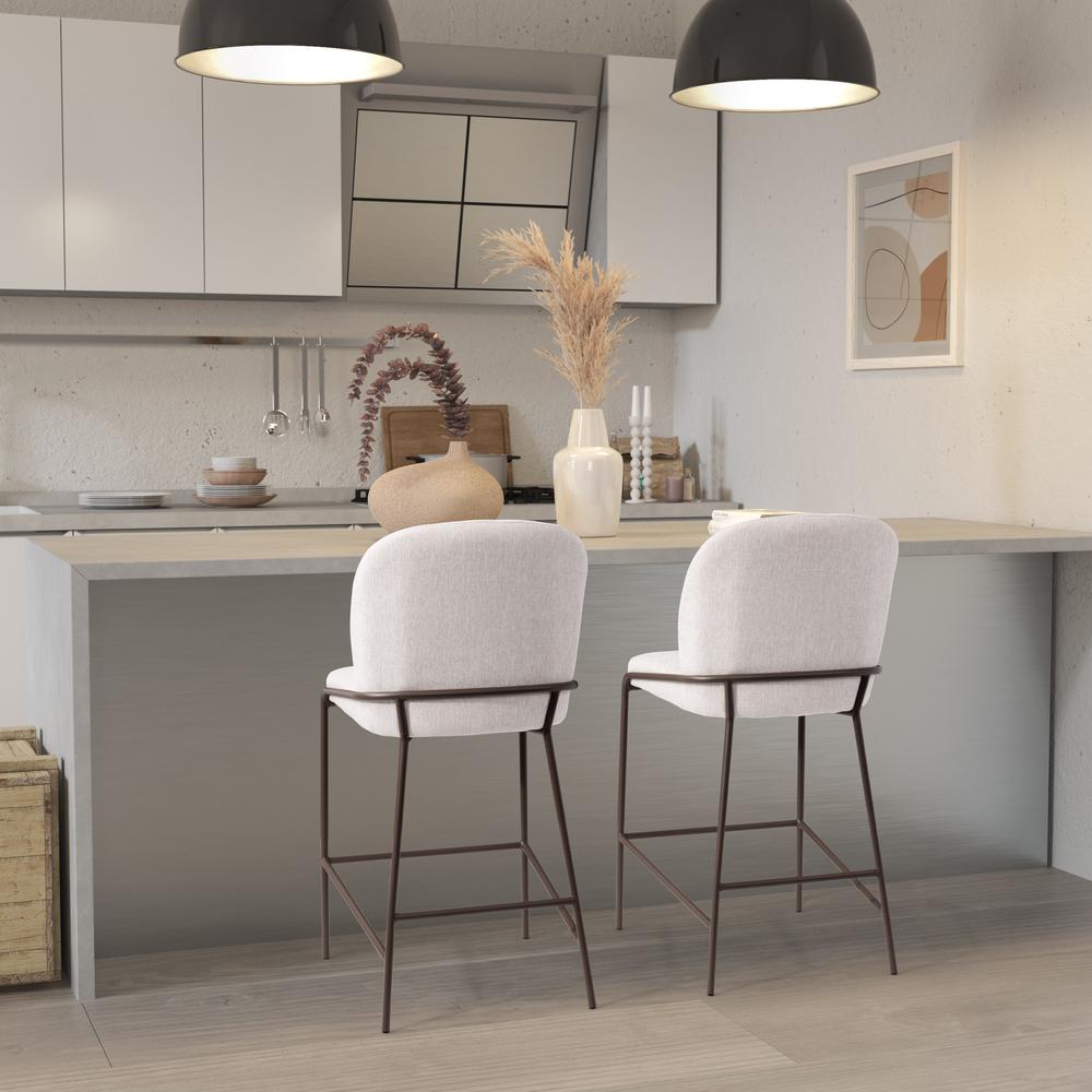CorLiving Blakeley Counter Height Barstool Light Grey. Picture 6