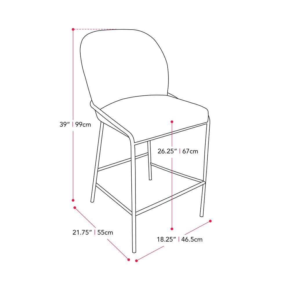 CorLiving Blakeley Counter Height Barstool Blue. Picture 9
