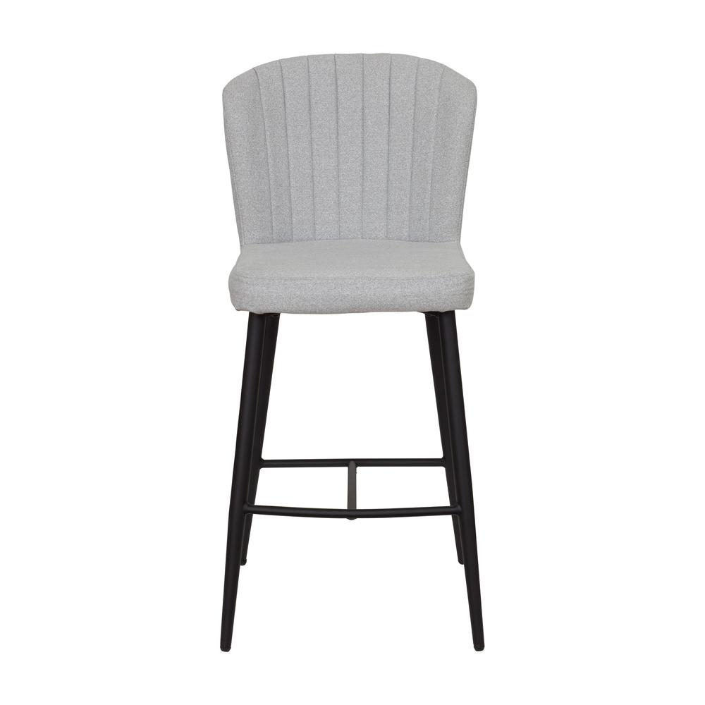 CorLiving Jasper Channel Tufted Barstool Light Grey. Picture 1